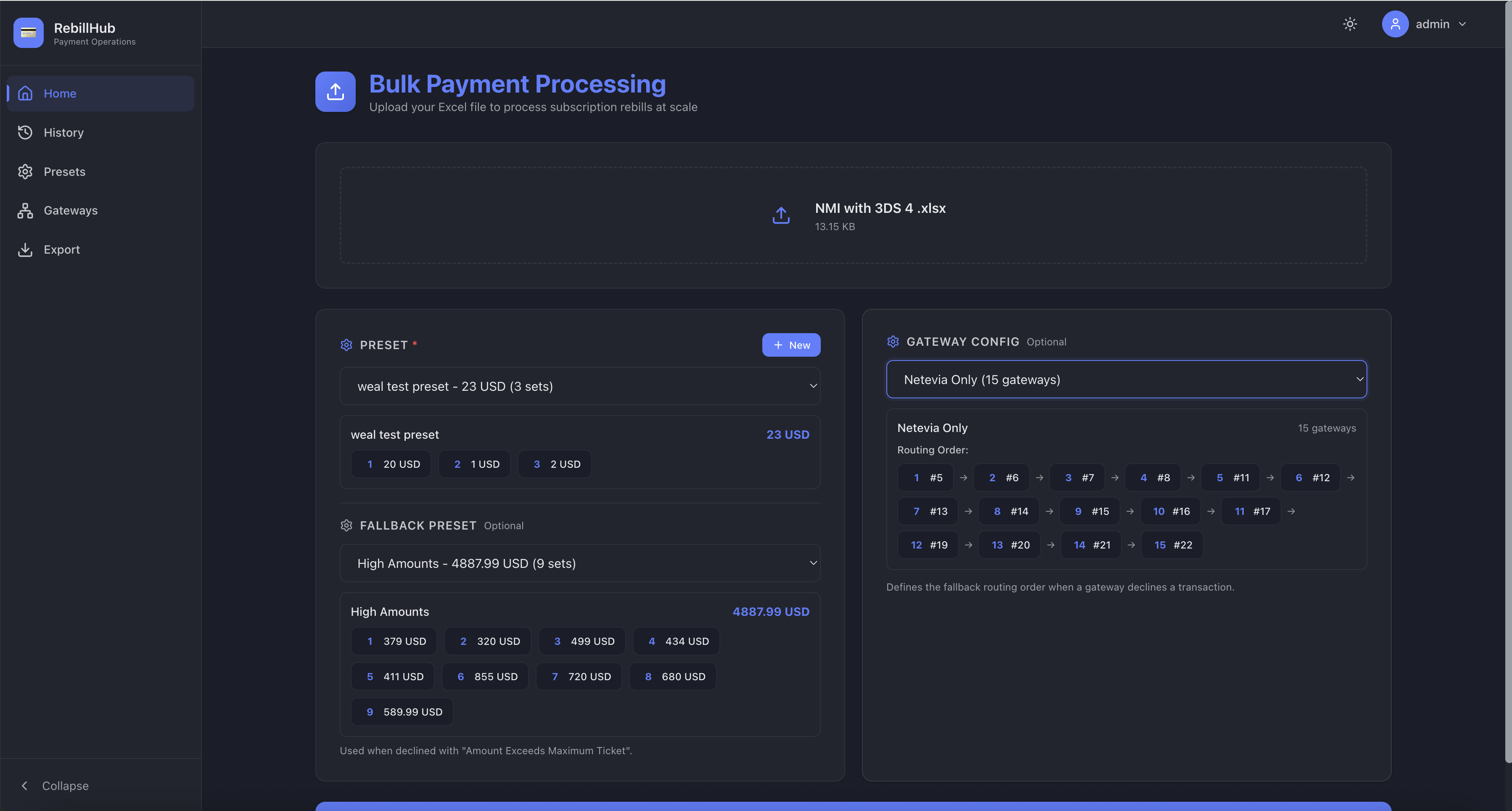 RebillHub: A Payment Engine Built From the Ground Up — screenshot 3 showing fintech product interface